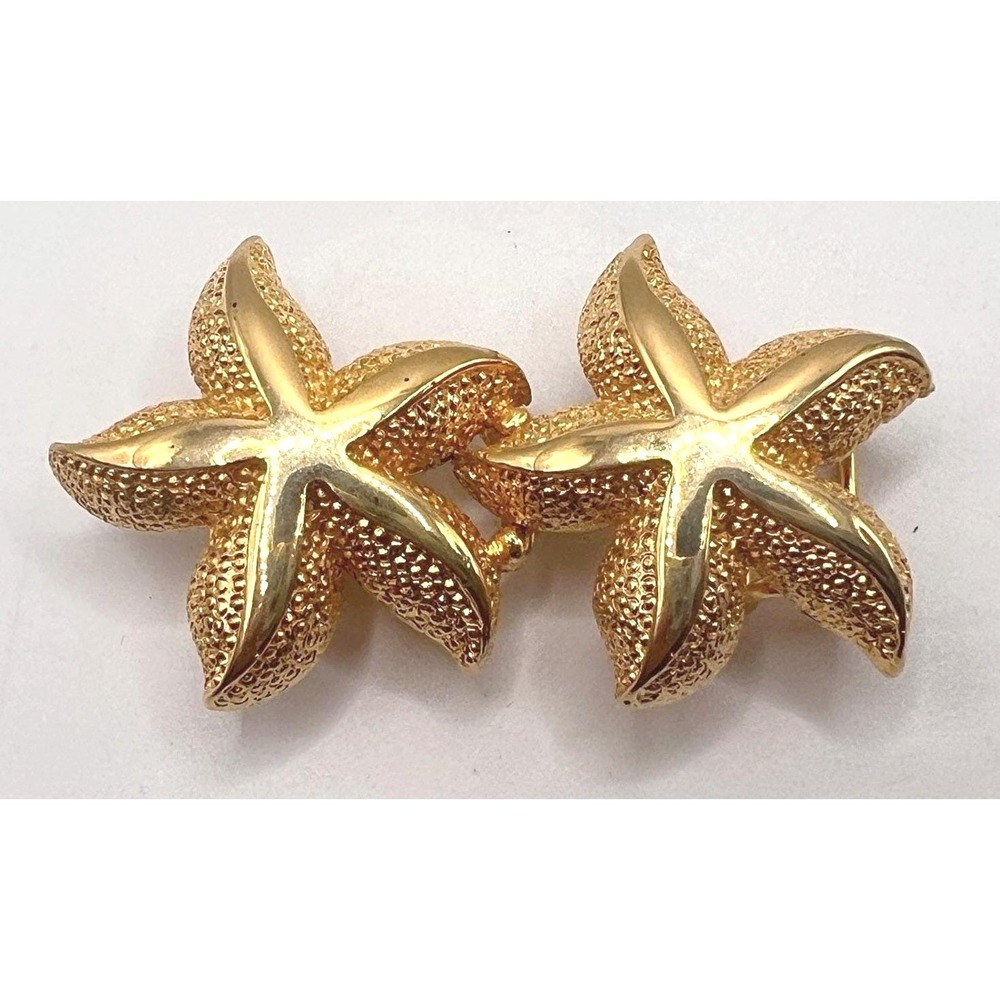 Dotty‎ Smith Gold Tone Starfish Belt Buckles Textured Fits 1/2" belt Vintage